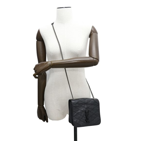 SAINT LAURENT Black Leather Shoulder Bag - Picture 4 of 16